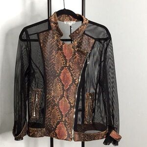 Alberto Makali Snakeskin and Mesh Jacket